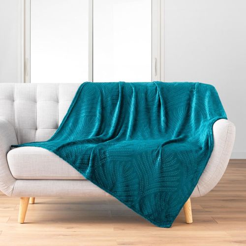 Plaid Uni En Flanelle "nelia" 125x150cm Bleu