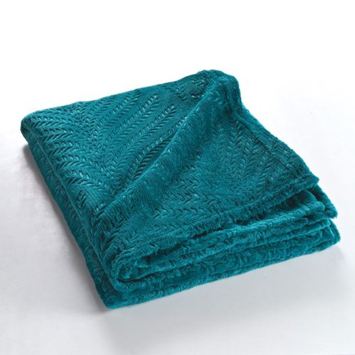 Plaid Uni En Flanelle "nelia" 125x150cm Bleu