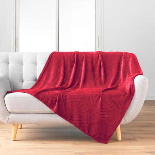 Plaid Uni En Flanelle "nelia" 125x150cm Carmin