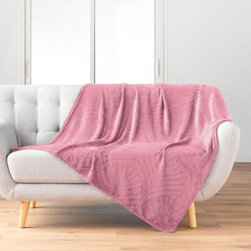 Plaid Uni En Flanelle "nelia" 125x150cm Rose