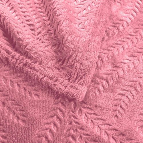 Plaid Uni En Flanelle "nelia" 125x150cm Rose