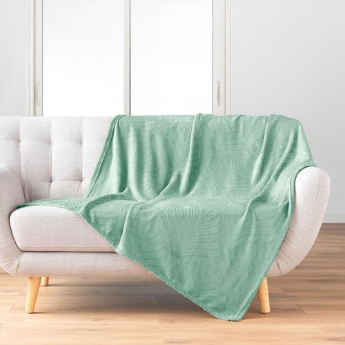 Plaid Uni En Flanelle "nelia" 125x150cm Sauge