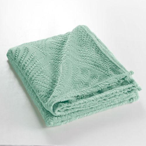 Plaid Uni En Flanelle "nelia" 125x150cm Sauge