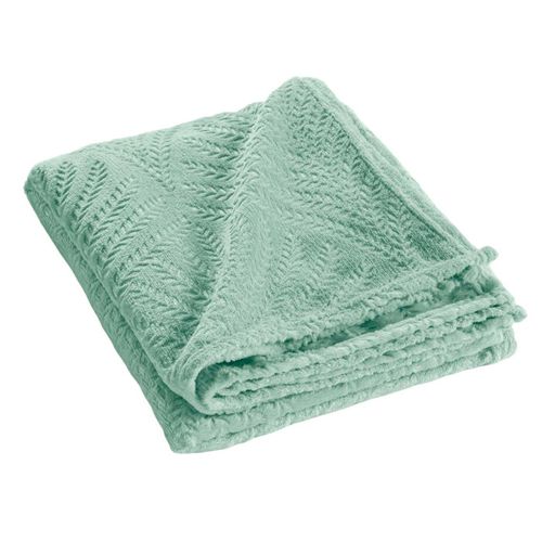 Plaid Uni En Flanelle "nelia" 125x150cm Sauge