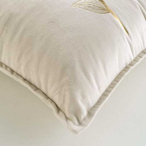 Coussin Déco En Velours "oxalis" 45x45cm Beige