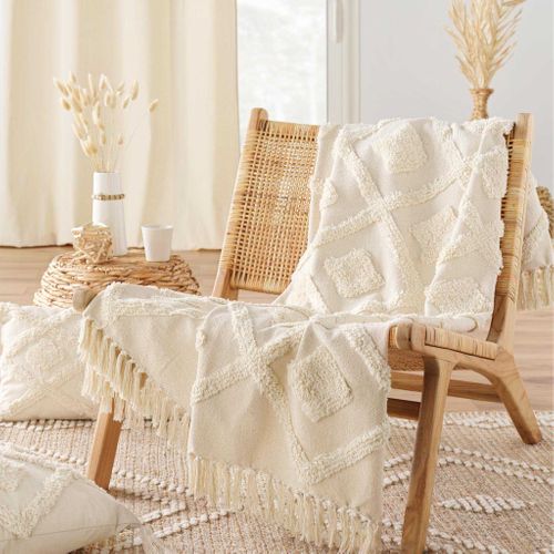 Plaid Tufté à Franges Inca 125x150 Cm