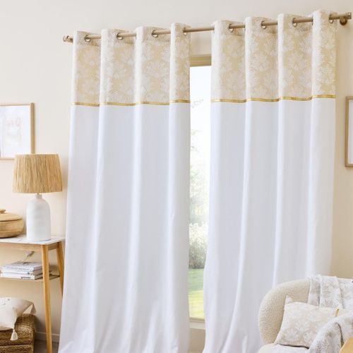 Rideau à Oeillets "majestia" 140x240cm Beige et Blanc