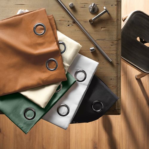 Rideau à Oeillets 140 X 280 Cm Microfibre Unie Absolu Camel