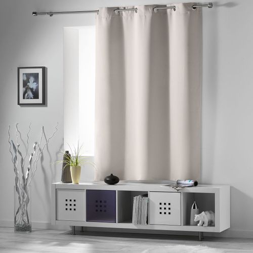 Rideau Court Obscurcissant 90 % Adapté Radiateur - 135x180 Cm - Naturel