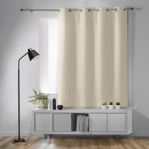 Rideau Court Obscurcissant 90 % Adapté Radiateur - 135x180 Cm - Naturel