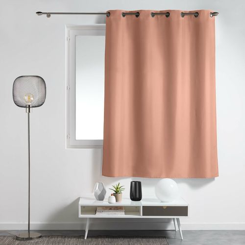 Rideau à Oeillets Petite Hauteur 140 X 180 Cm – Polyester Uni Essentiel – Blush