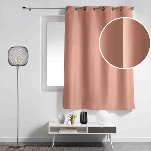 Rideau à Oeillets Petite Hauteur 140 X 180 Cm – Polyester Uni Essentiel – Blush