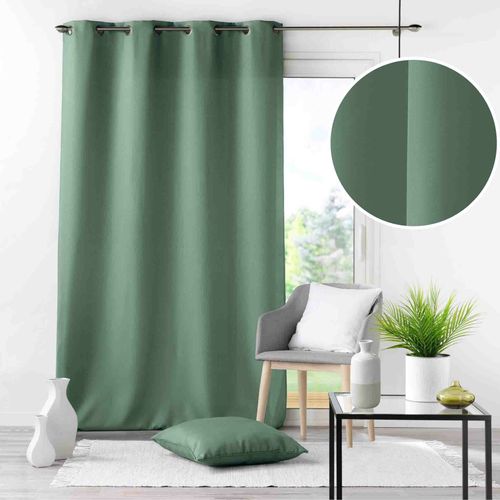 Rideau à Oeillets 140 X 260 Cm Polyester Uni Essentiel – Cèdre