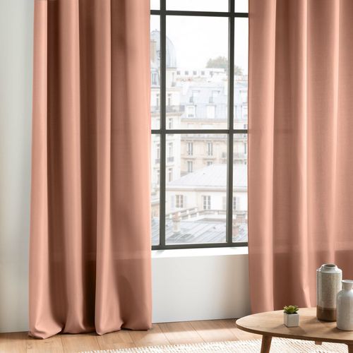 Rideau Grande Hauteur à Oeillets 140 X 280 Cm – Polyester Uni Essentiel Blush