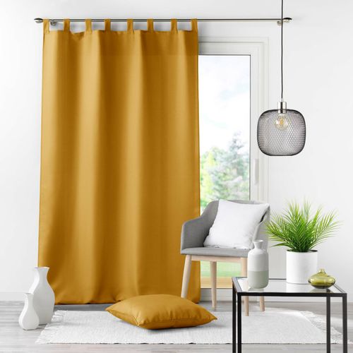 Rideau à Passants 140 X 260 Cm – Polyester Uni – Essentiel Ocre
