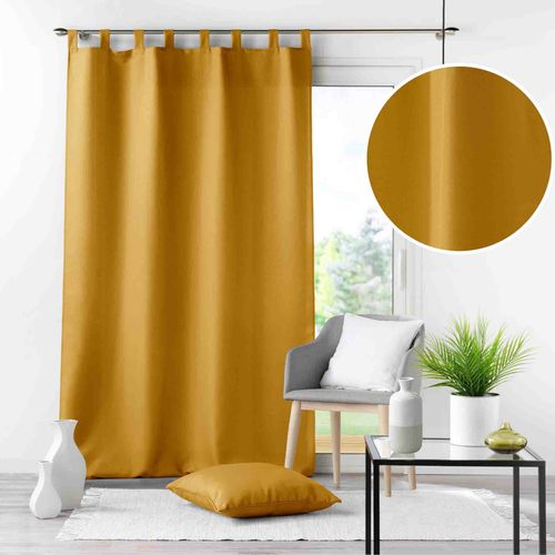 Rideau à Passants 140 X 260 Cm – Polyester Uni – Essentiel Ocre