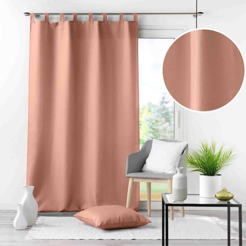 Rideau à Passants Rideau à Passants 140 X 260 Cm – Polyester Uni – Essentiel Blush