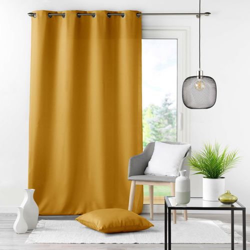 Coussin Déco 40x40 Cm – Polyester Uni – Déhoussable – Ocre Lumineux