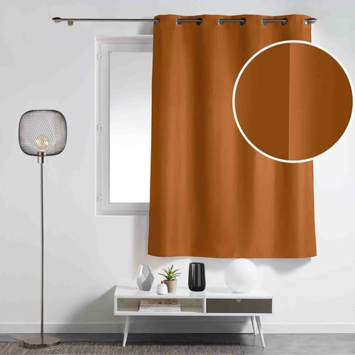 Rideau à Oeillets Petite Hauteur 140 X 180 Cm – Polyester Uni Essentiel – Camel