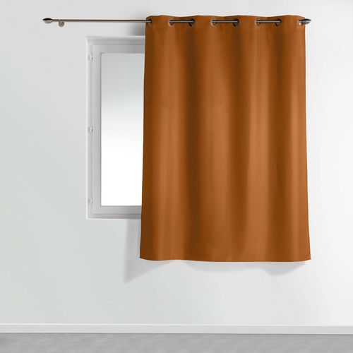 Rideau à Oeillets Petite Hauteur 140 X 180 Cm – Polyester Uni Essentiel – Camel