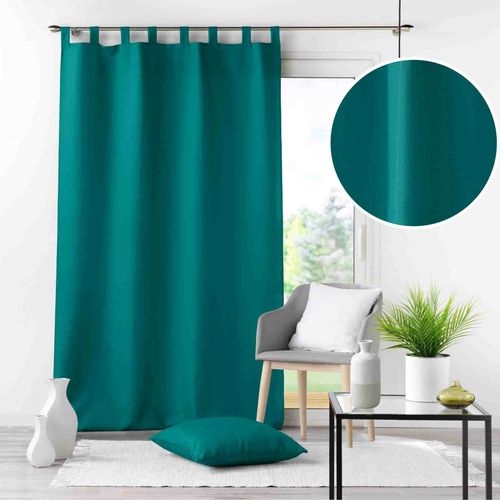 Rideau à Passants 140 X 260 Cm – Polyester Uni – Essentiel Bleu Paon