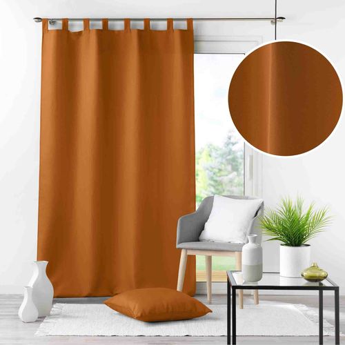 Rideau à Passants 140 X 260 Cm – Polyester Uni – Essentiel Camel