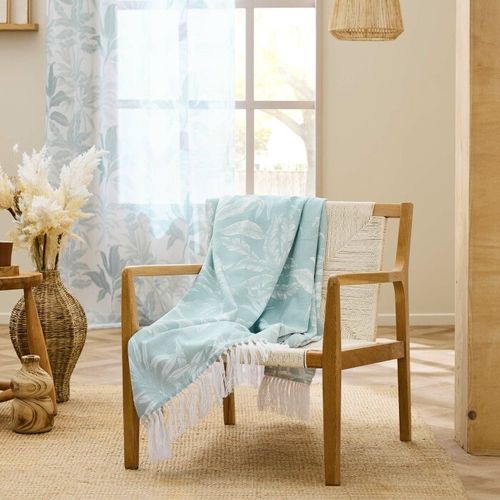 Plaid Imprimé à Franges "hera" 125x150cm Menthe