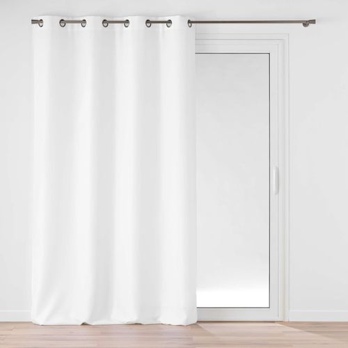 Rideau Grande Hauteur à Oeillets 140 X 280 Cm – Polyester Uni Soline – Blanc
