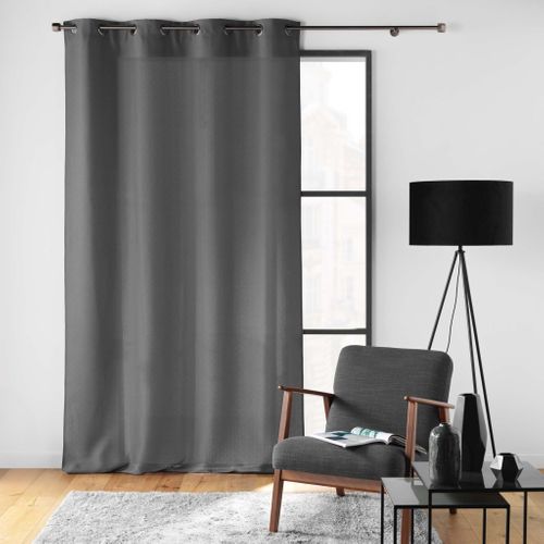 Rideau Tamisant Uni Soline Gris 140x280 Cm