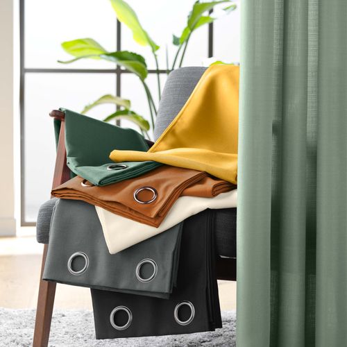 Rideau Tamisant Uni Soline Gris 140x280 Cm