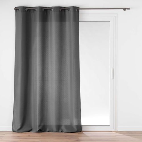 Rideau Tamisant Uni Soline Gris 140x280 Cm