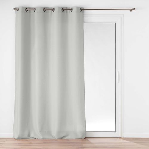 Rideau Grande Hauteur à Oeillets 140 X 280 Cm – Polyester Uni Soline – Gris