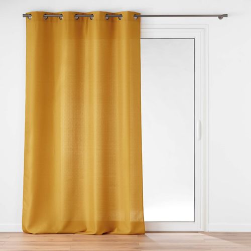 Rideau Grande Hauteur à Oeillets 140 X 280 Cm – Polyester Uni Soline – Ocre