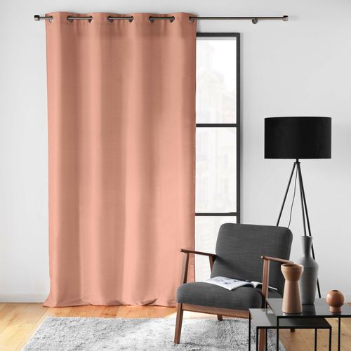 Rideau Grande Hauteur à Oeillets 140 X 280 Cm – Polyester Uni Soline – Blush