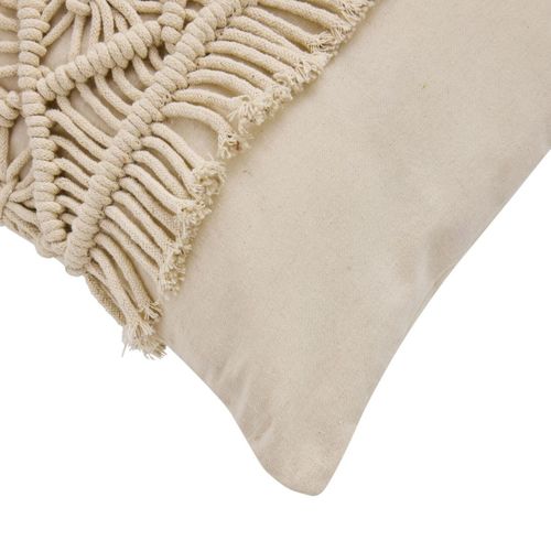Coussin Déco Macramé "samaya" 45x45cm Naturel