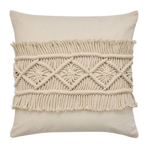 Coussin Déco Macramé "samaya" 45x45cm Naturel