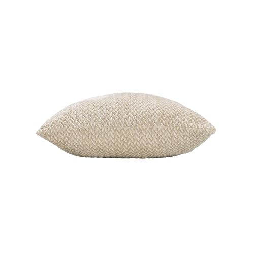 Coussin Déco 45x45 Cm – Flanelle Relief Unie – Déhoussable – Beige