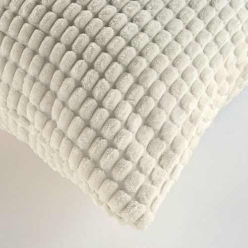 Coussin Déhoussable Compressé 45 X 45 Cm – Velours Relief Swing – Coloris Naturel