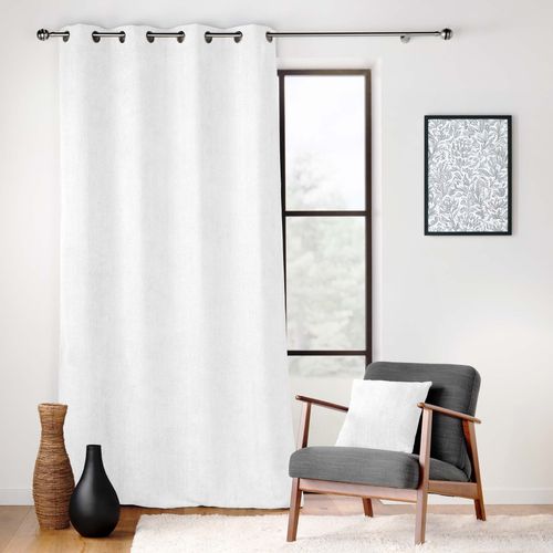 Rideau Obscurcissant Velours 140x260 Leo Blanc