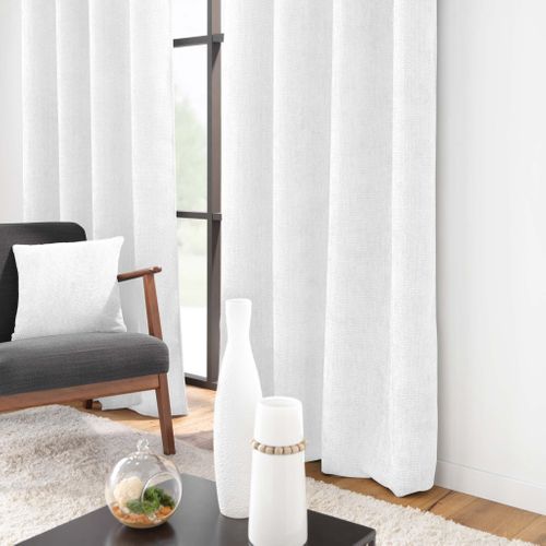 Rideau Obscurcissant Velours 140x260 Leo Blanc