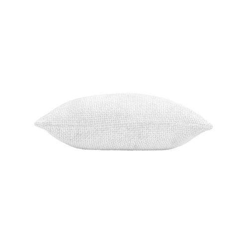 Coussin Déhoussable  45 X 45 Cm – Velours Chenille Leo Blanc
