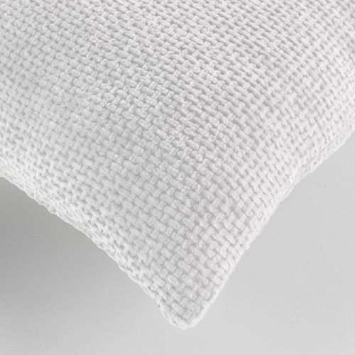 Coussin Déhoussable  45 X 45 Cm – Velours Chenille Leo Blanc