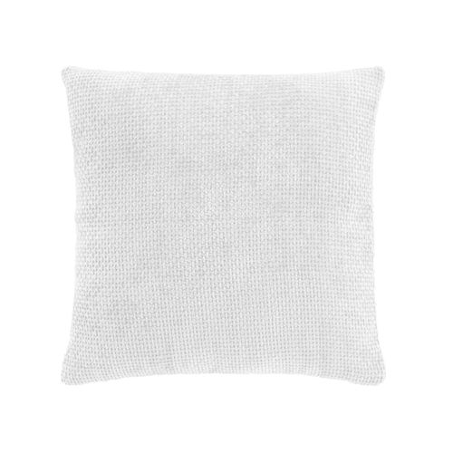 Coussin Déhoussable  45 X 45 Cm – Velours Chenille Leo Blanc