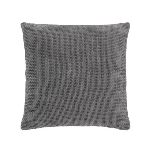 Coussin Déhoussable 45 X 45 Cm – Velours Chenille Leo Anthracite