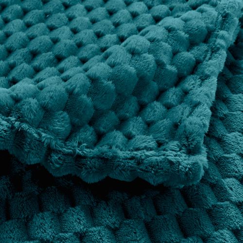 Plaid 125 X 150 Cm – Flanelle Relief Unie Mini Frosty Bleu