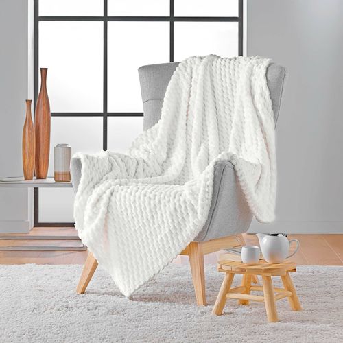 Plaid Polaire Cocooning 125x150 Mini Frosty Naturel