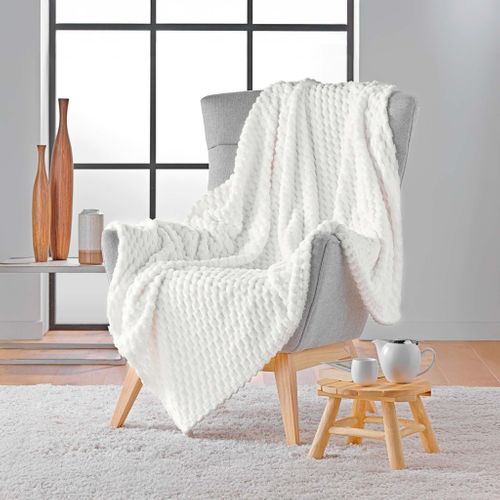 Plaid Polaire Cocooning 125x150 Mini Frosty Naturel