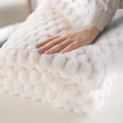 Plaid Frosty Imitation Fourrure / Sherpa - 220x240 Cm - Naturel