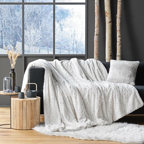 Coussin Imitation Fourrure - 45x45 Cm - Blanc