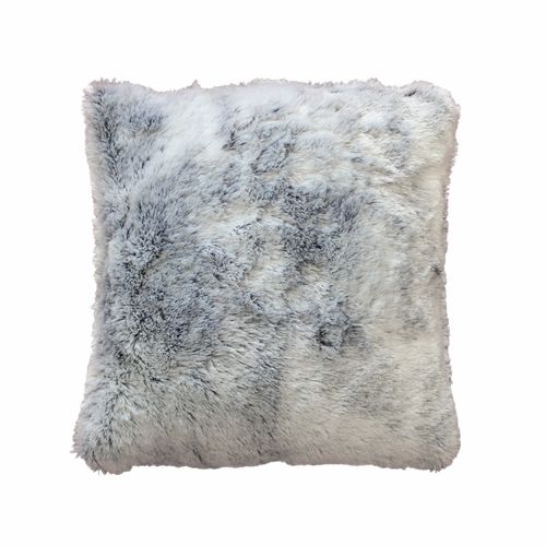 Coussin Déhoussable 45 X 45 Cm – Imitation Fourrure Antarctic Gris
